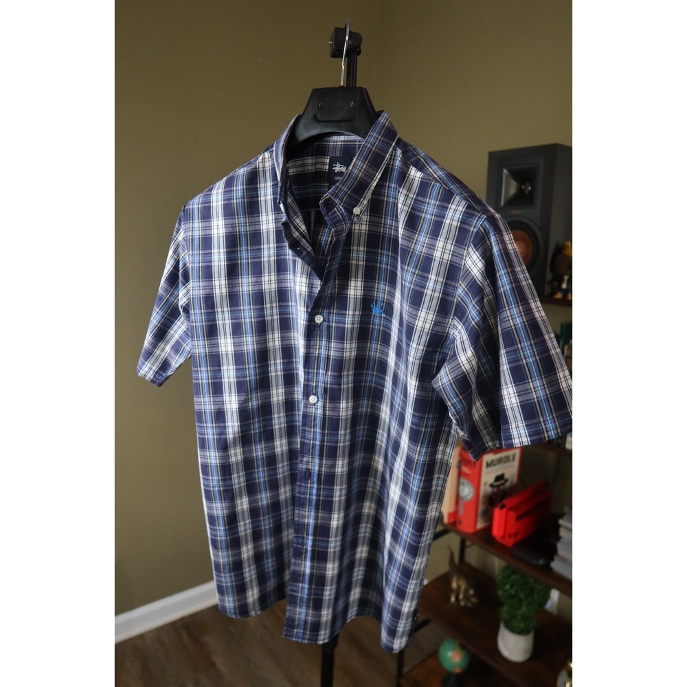 Vintage Stussy Shirt Mens XLarge Plaid With Stussy Crown 90s/00s - Picture 8 of 11